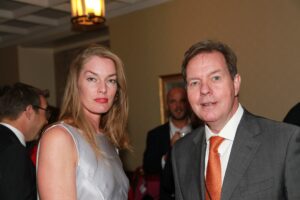 (R)Dutch Ambassador for the U.K. Simon Smits. (L)Artist Nora Kastein